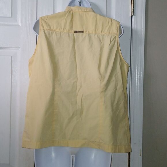 Columbia yellow button down sleeveless blouse top  Sz XL EUC - Picture 4 of 7